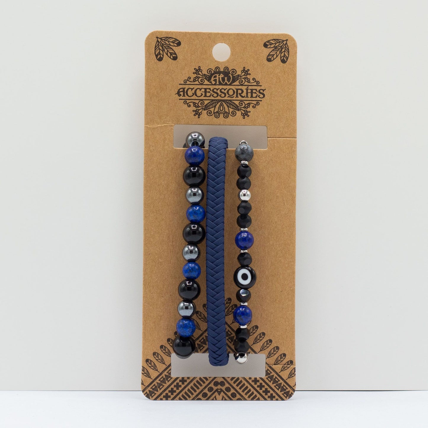Set de Pulseras para Hombre en Tonos Azules