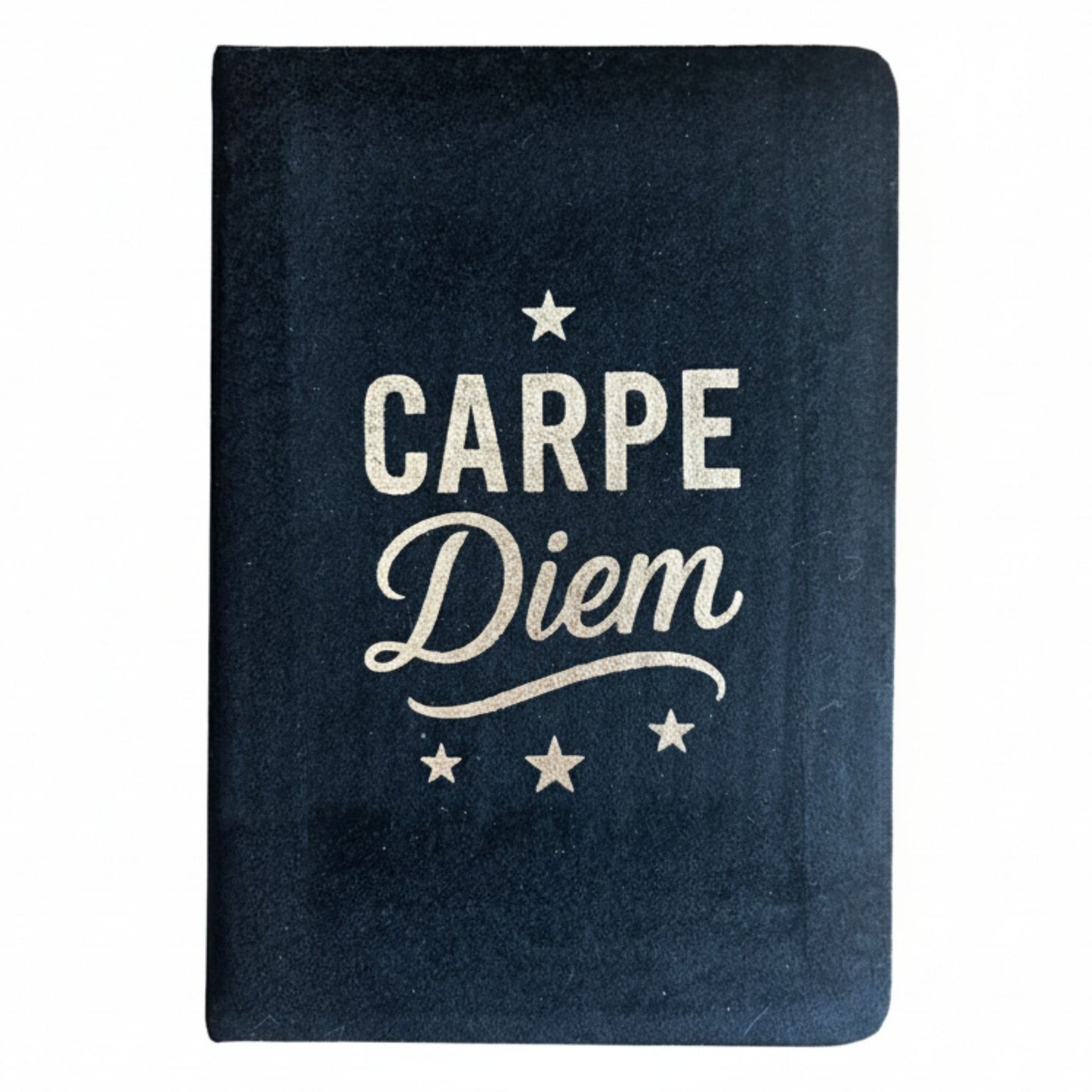 Cuaderno Carpe Diem de Terciopelo Negro – 80 Páginas | Aprovecha el Día