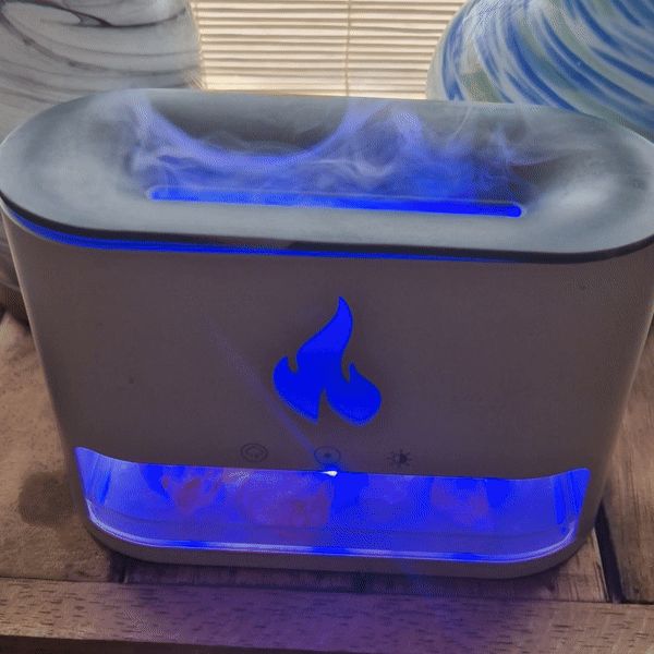Difusor Blaze con Efecto Llama y Cámara de Sal del Himalaya – USB
