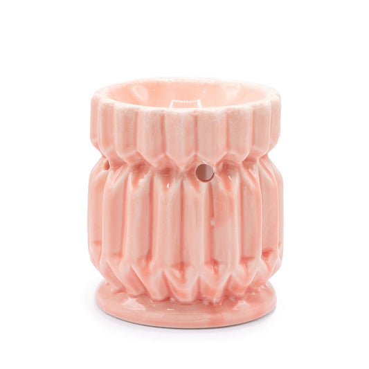 Quemador de Aceite Geométrico Rosa – Cerámica Decorativa