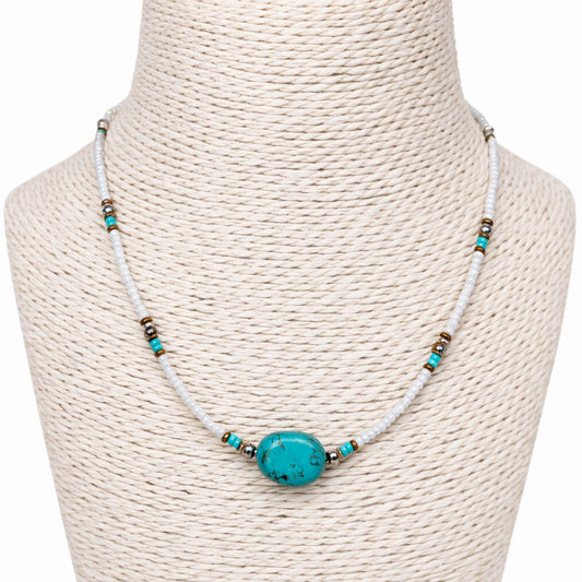 Collar Howlita y Turquesa 42 cm