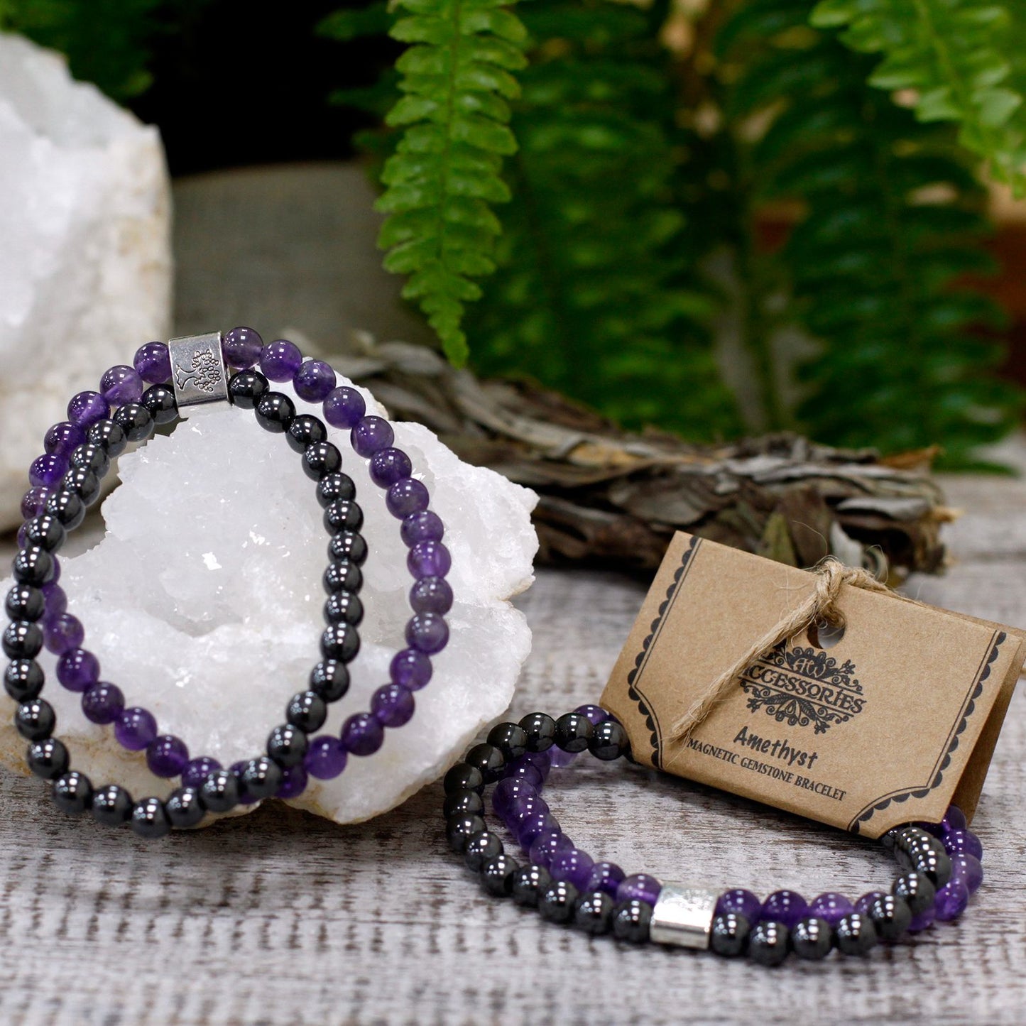 Pulsera Magnética de Piedras Naturales – Amatista