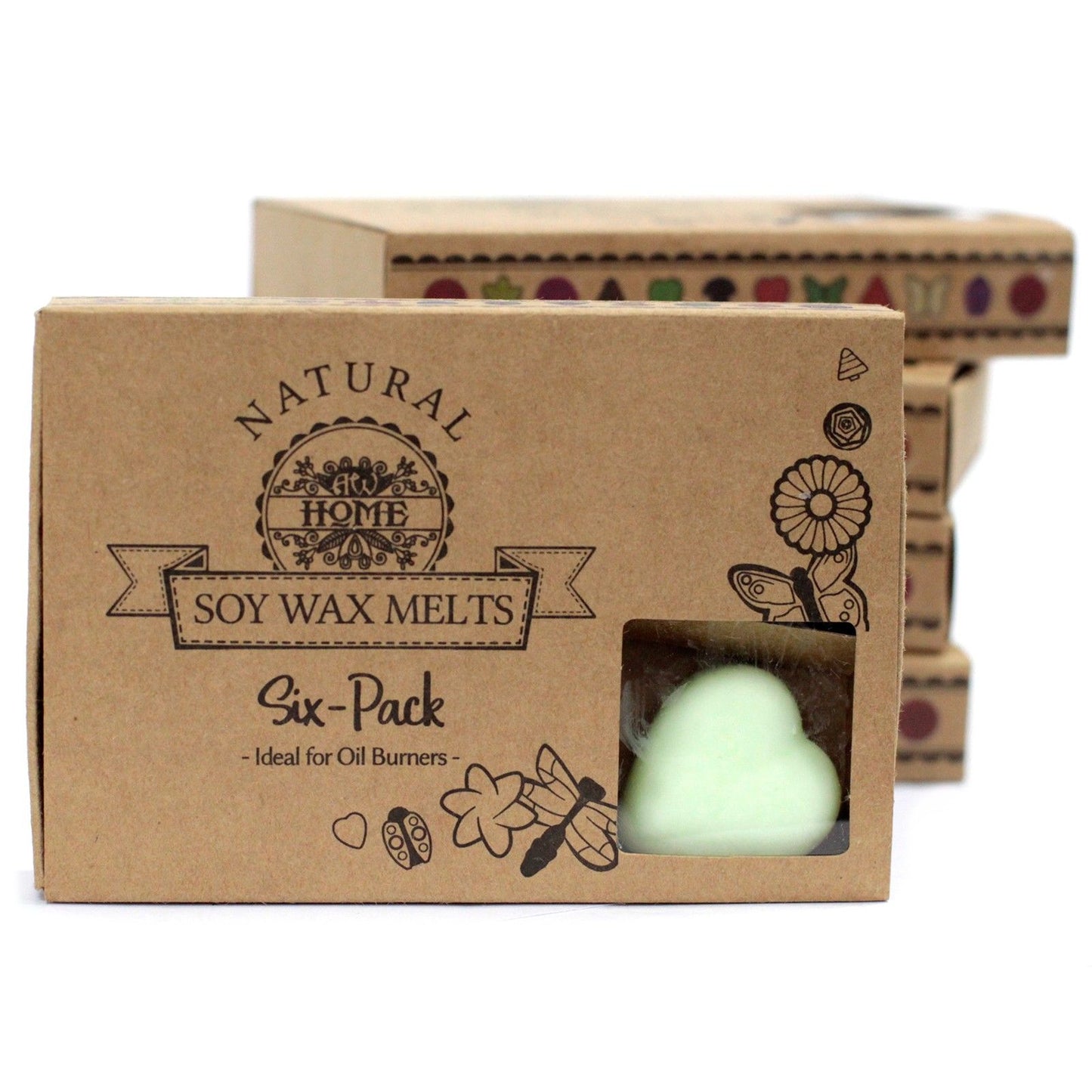 Caja de 6 ceras de soja aromáticas Sándalo – Aroma cálido y amaderado