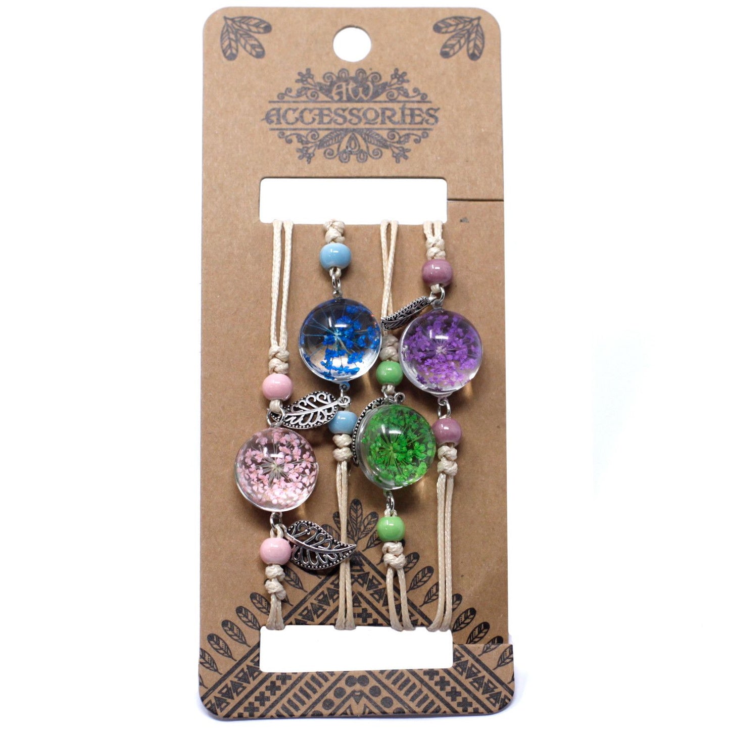 1 Pulsera de Flores y Hojas prensadas