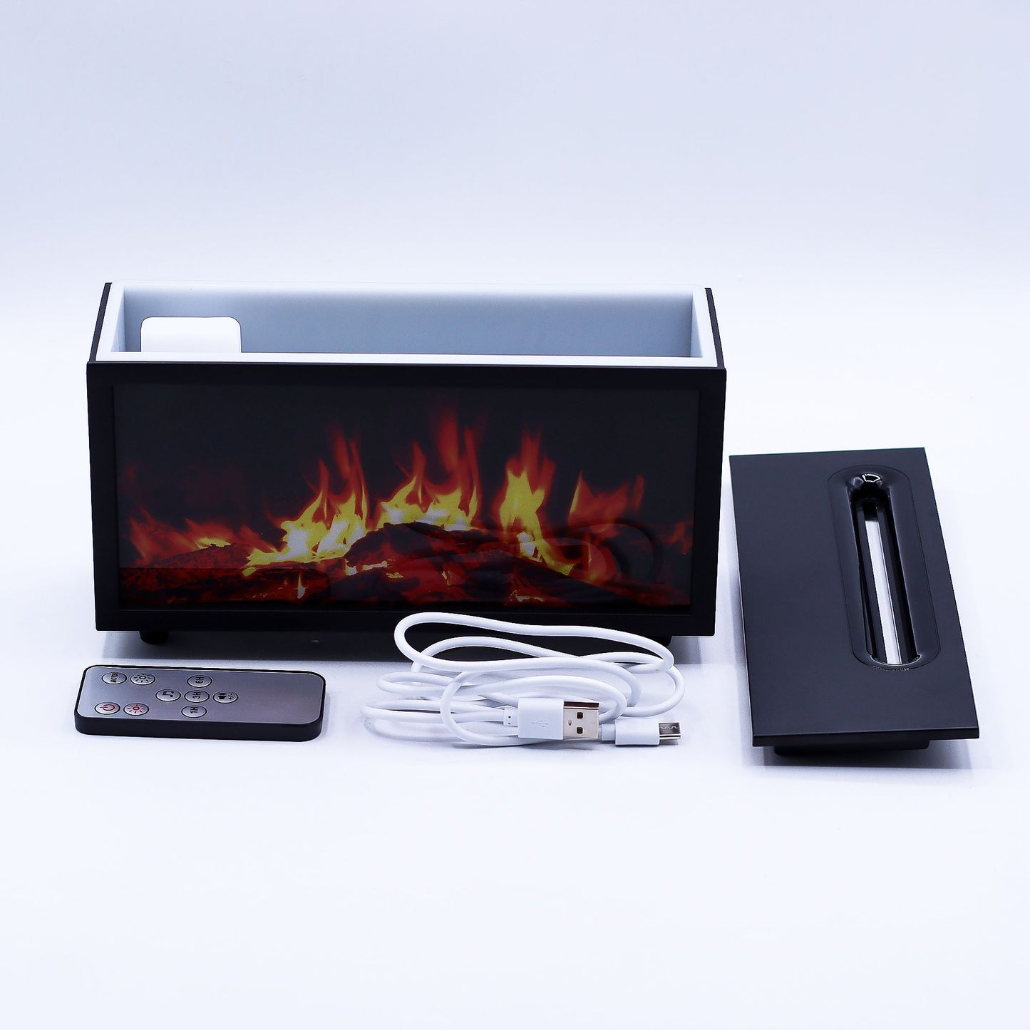Difusor de Aroma con Efecto Llama – Aromaterapia USB, Luz LED y Sonido Relajante