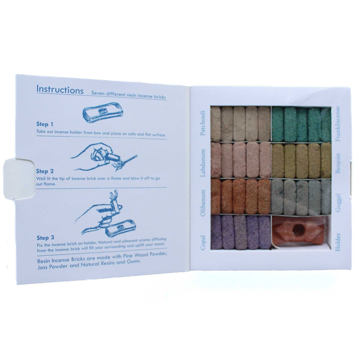 Set 70 Ladrillos de Incienso Natural Wild West con Quemador