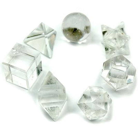 Set Geométrico 7 Piezas de Cuarzo Cristal – Energía y Armonía