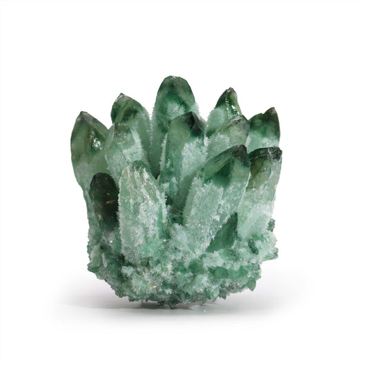 Cuarzo Fantasma Verde Natural – Cristal en Racimo (250–300 g aprox.)
