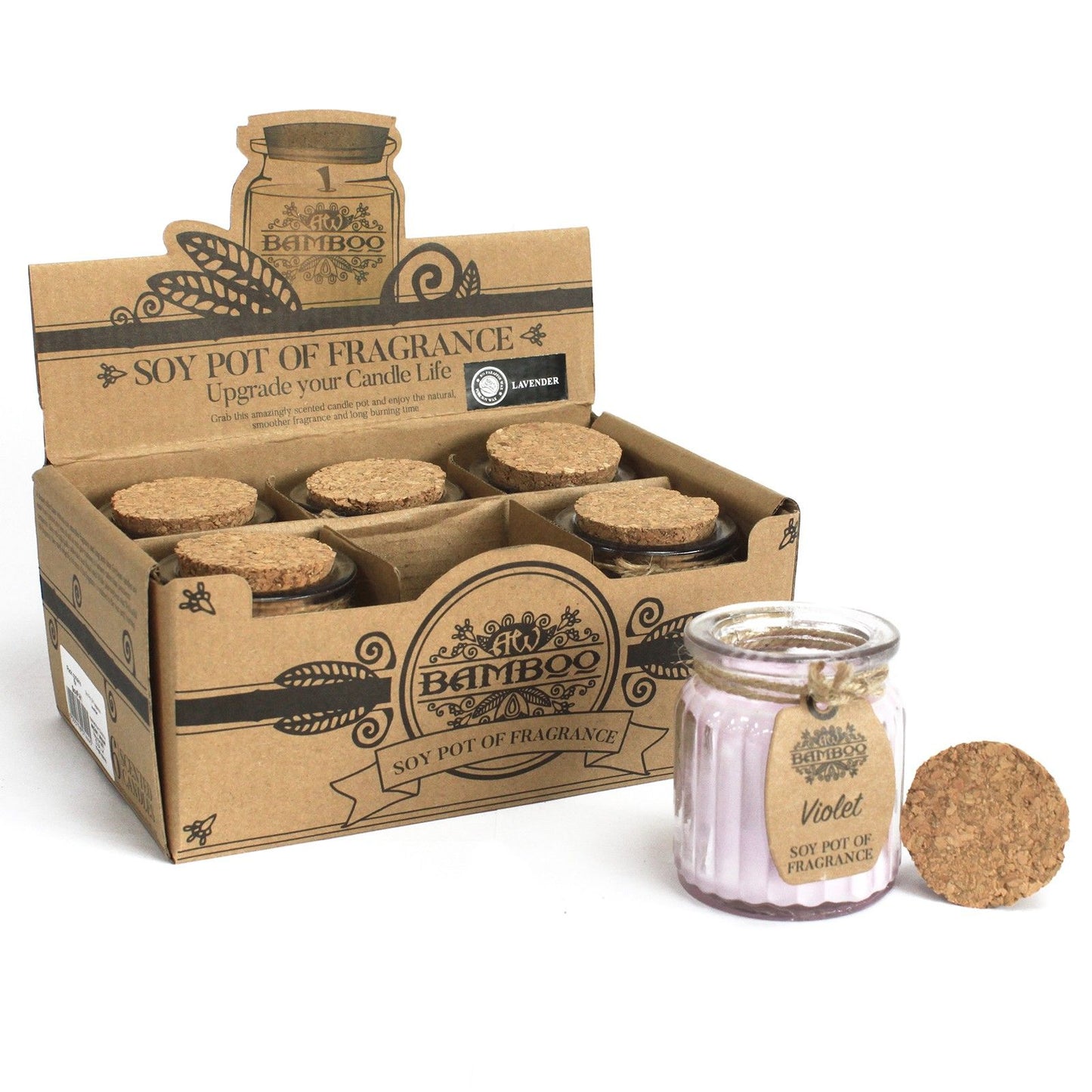 Vela de Cera de Soja en Tarro – Aroma Violeta