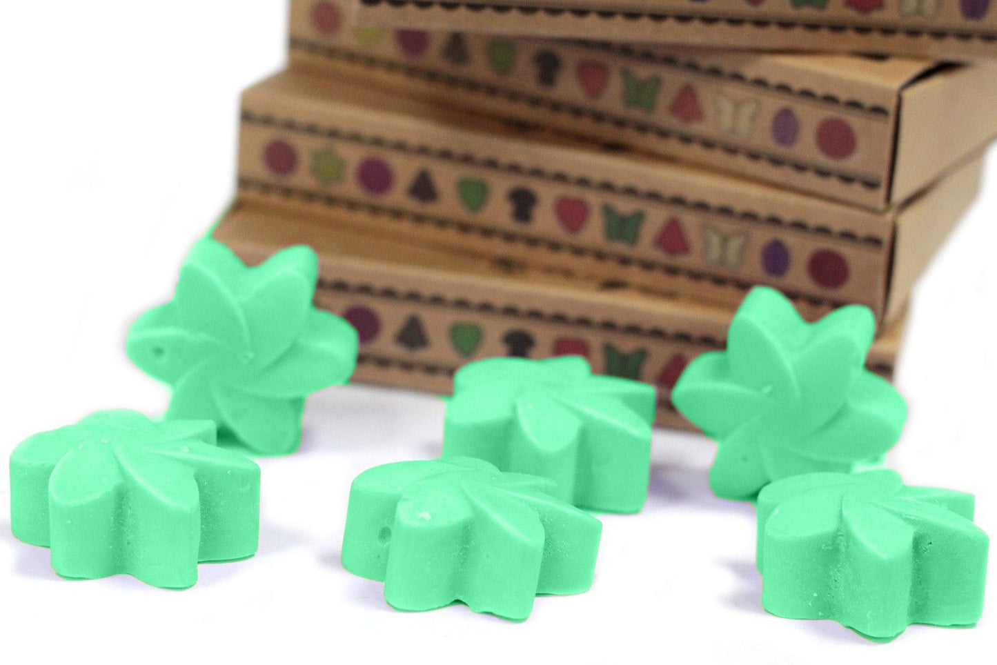 Caja de 6 ceras de soja aromáticas Jardín Escondido – Aroma fresco y floral