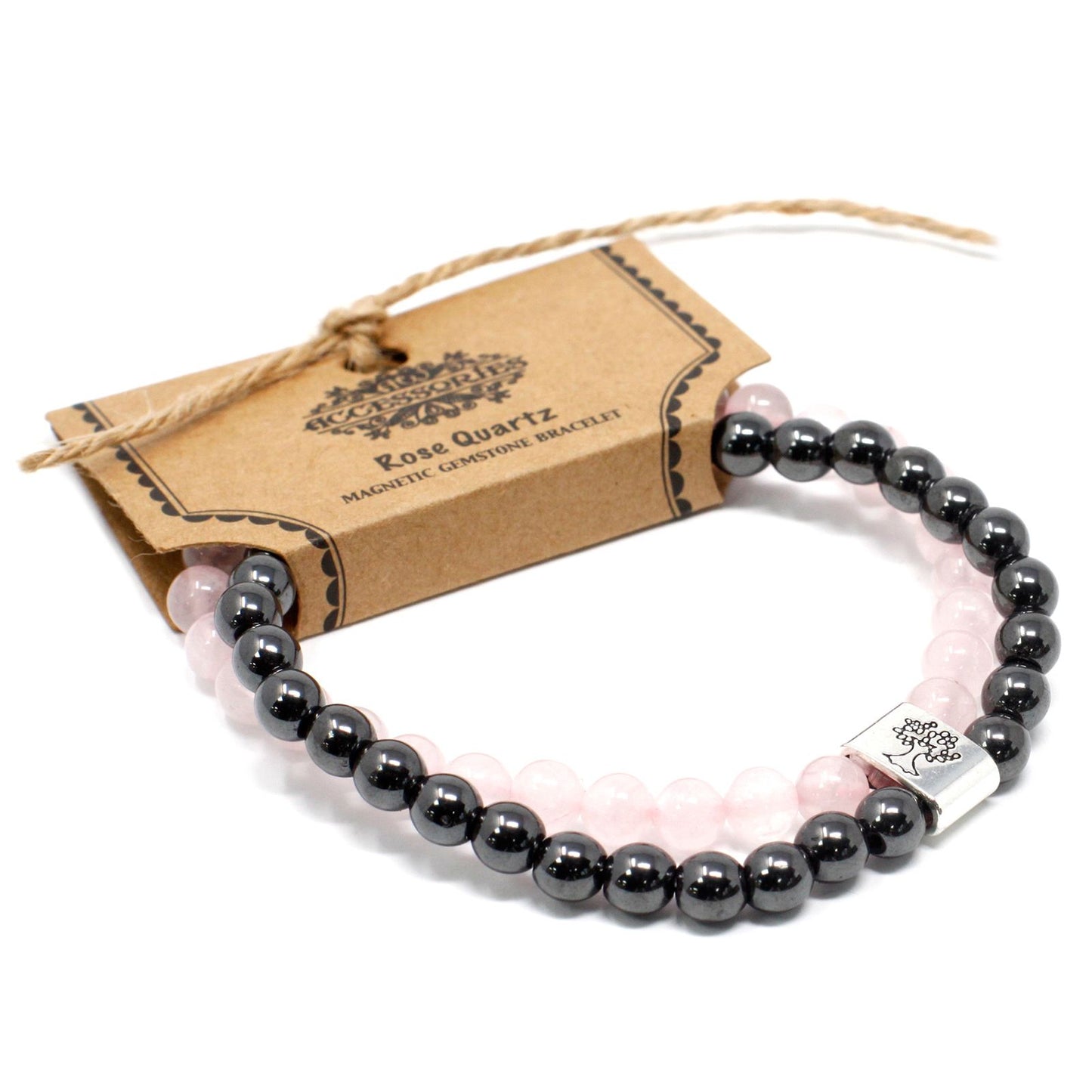 Pulsera Magnética de Piedras Naturales – Cuarzo Rosa