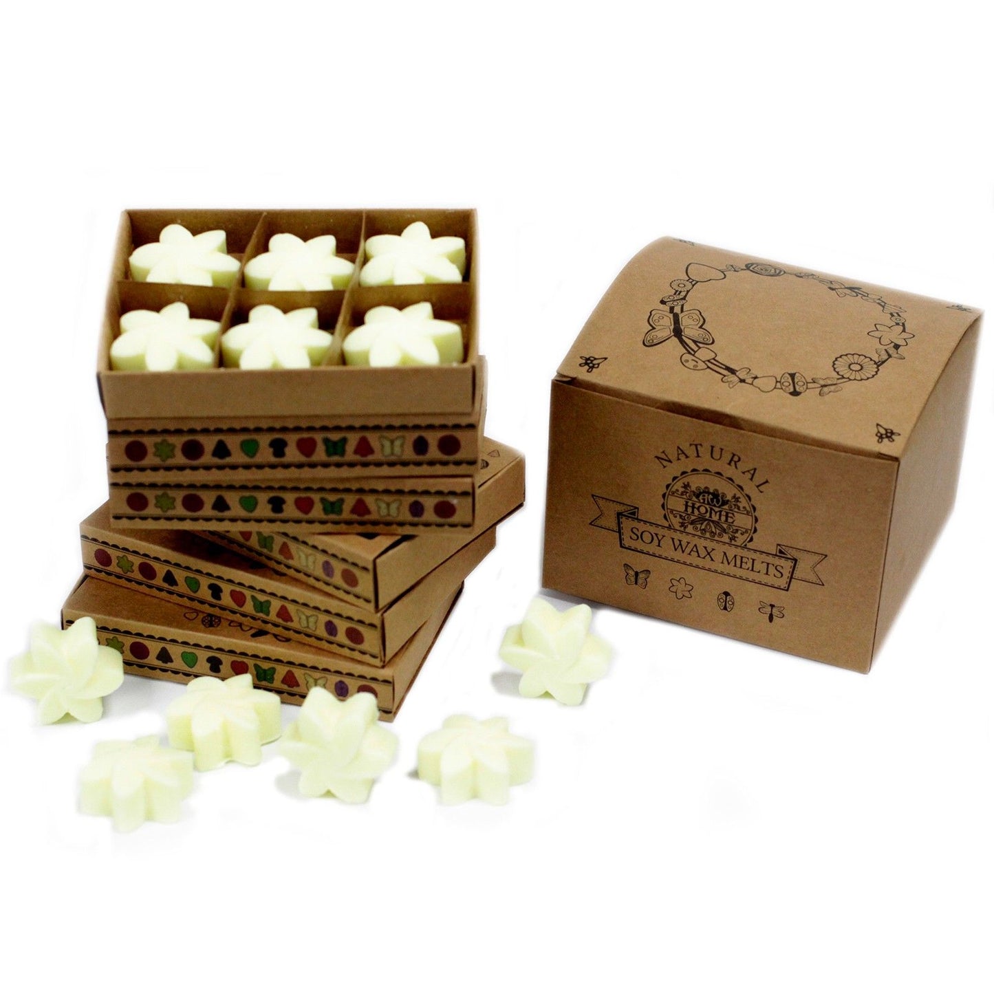 Caja de 6 ceras de soja aromáticas Limón – Aroma fresco y cítrico