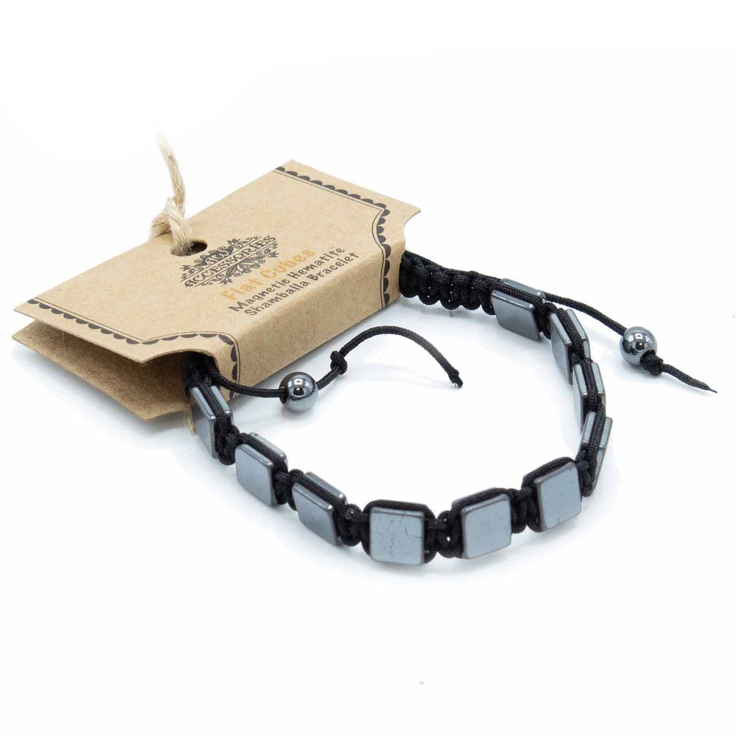 Pulsera Shamballa de Hematita – Cubos Planos