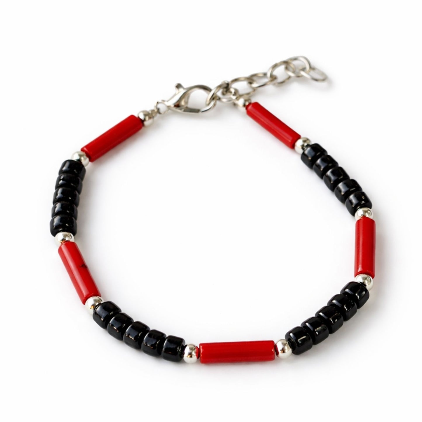 Collar con Colgante Om Nepalí de Ónix y Coralita + Pulsera a Juego