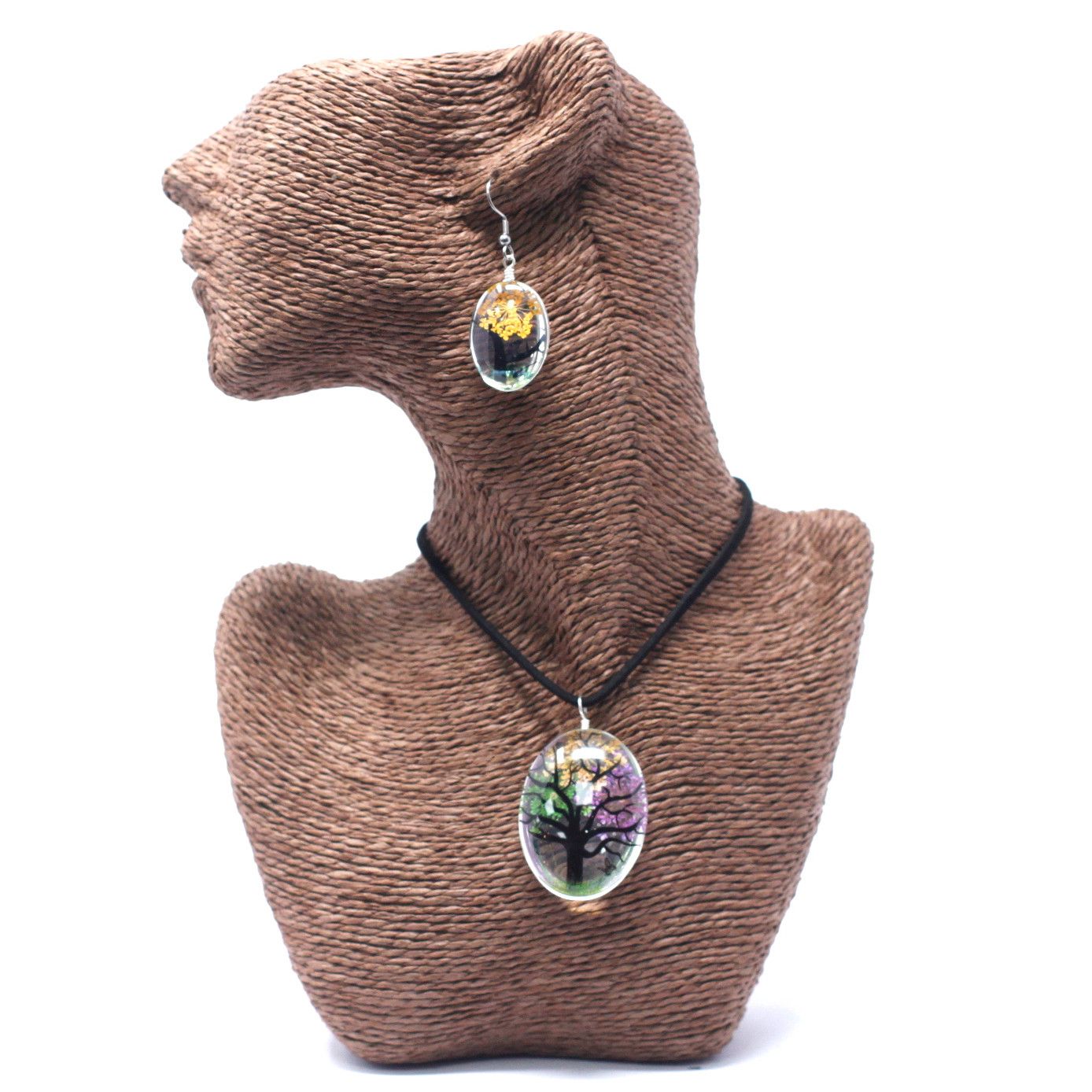 Conjunto Árbol de la Vida Multicolor – Collar y Pendiente
