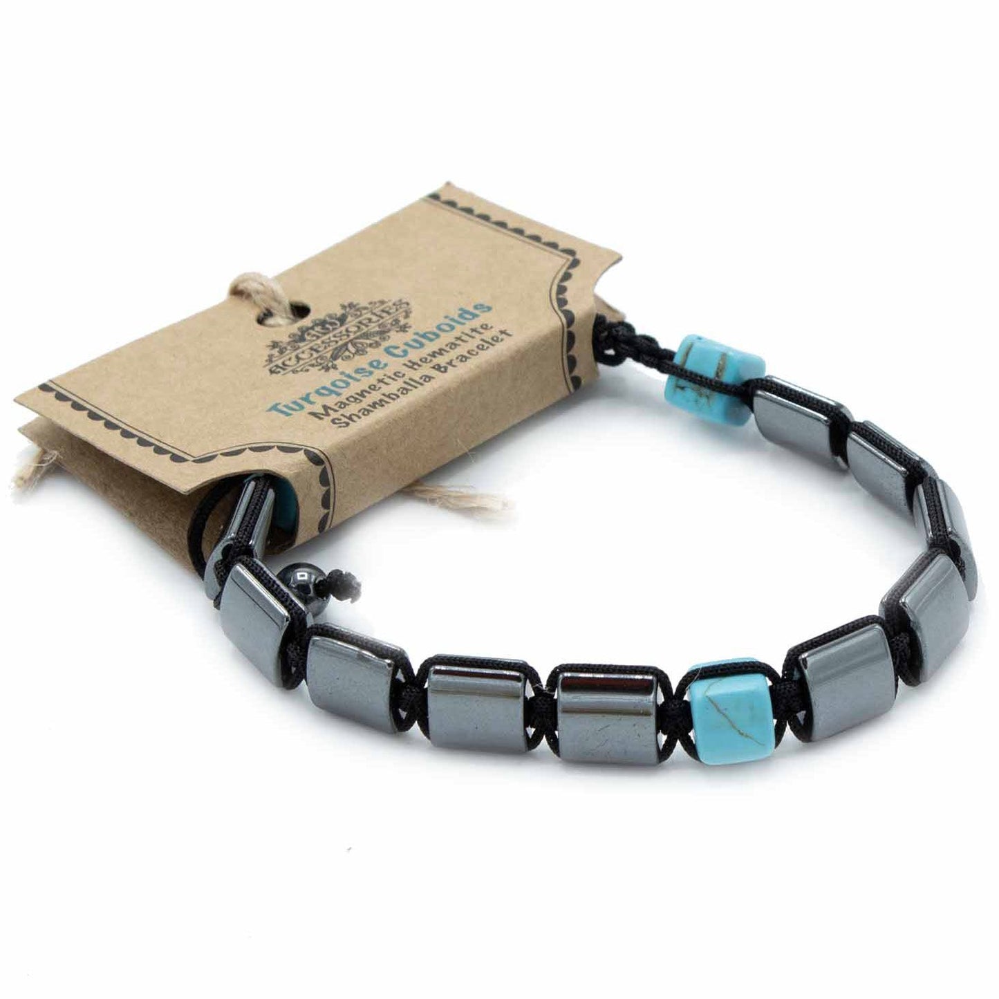Pulsera Shamballa de Hematita y Turquesa
