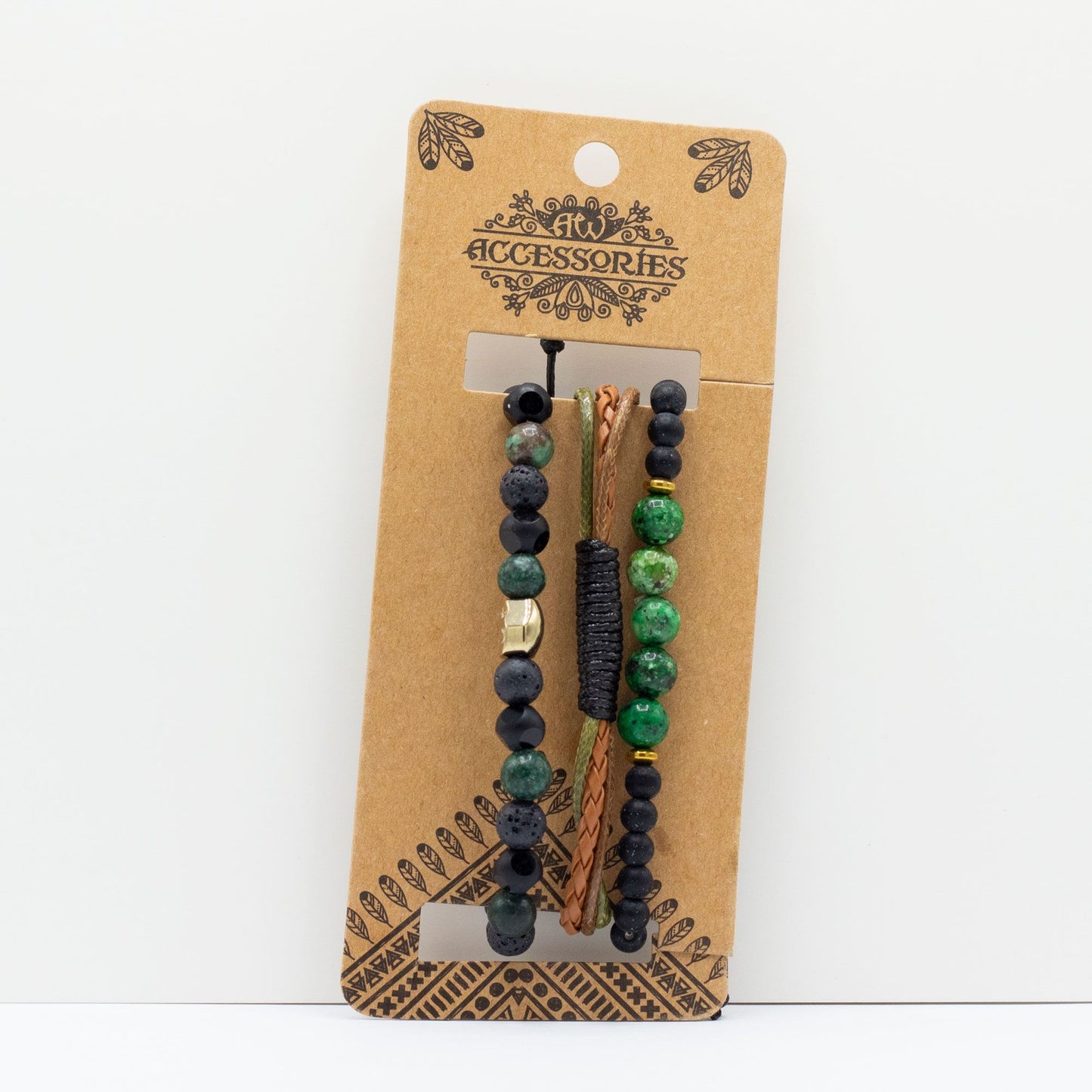 Set de Pulseras para Hombre – Verde Exterior