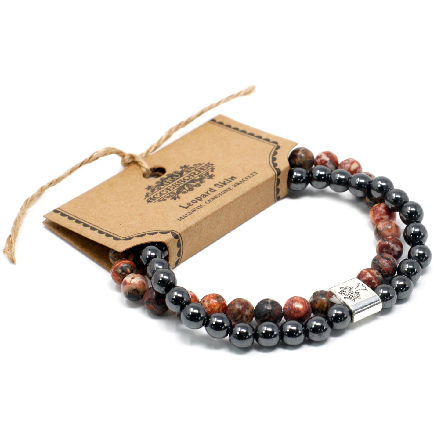 Pulsera de Piedras Magnéticas – Piel de Leopardo