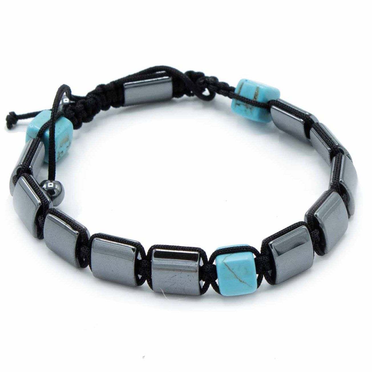 Pulsera Shamballa de Hematita y Turquesa