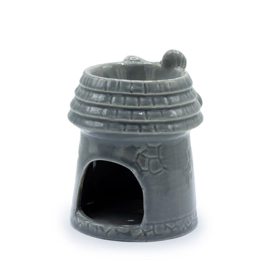 Quemador de Aceite Molino de Viento Gris – Cerámica Decorativa
