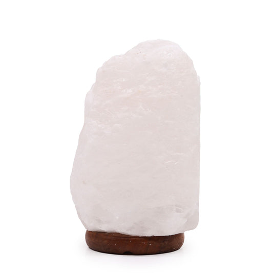 Lámpara de Sal del Himalaya con Base de Madera – 3 a 5 kg