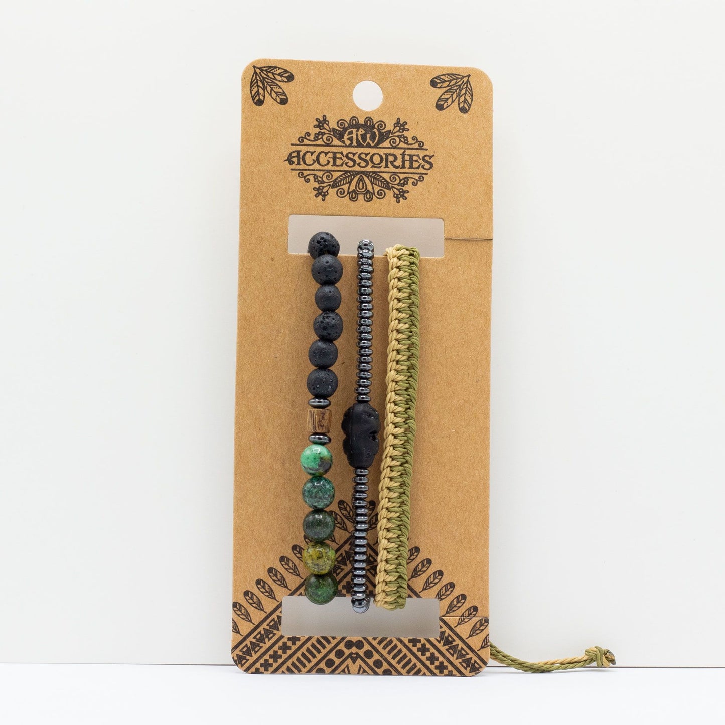 Set de Pulseras para Hombre – Verde Exterior