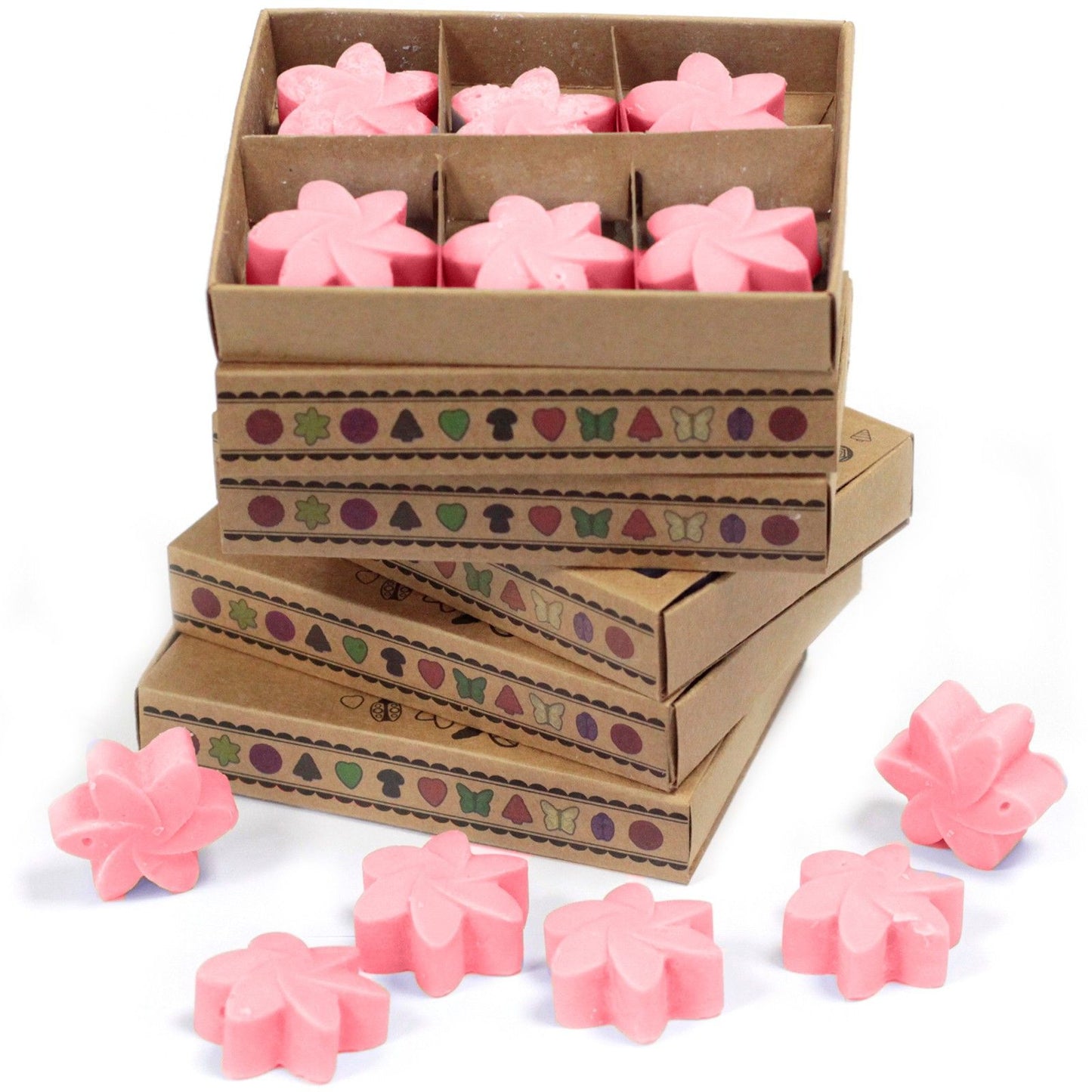 Caja de 6 ceras de soja aromáticas Rosa Clásica