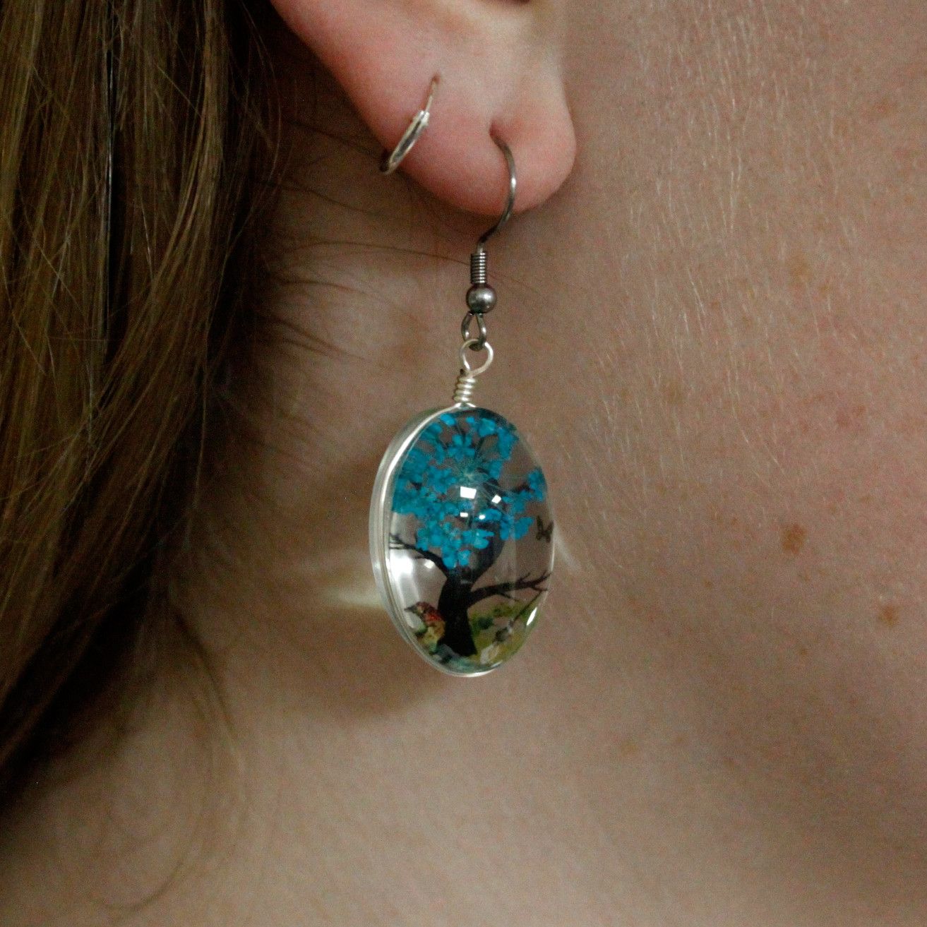 Conjunto Árbol de la Vida Verde – Collar y Pendientes