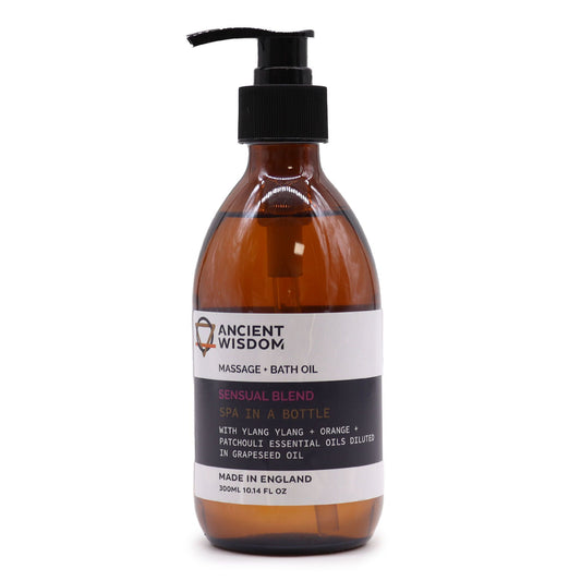 Aceite de Masaje y Baño de Aromaterapia – Ylang Ylang, Naranja y Pachuli 300 ml