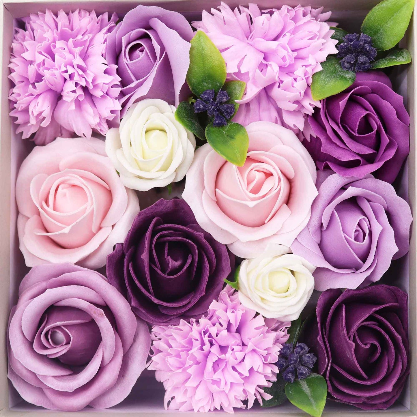 Caja de Rosas de Jabón Eternas Lavanda
