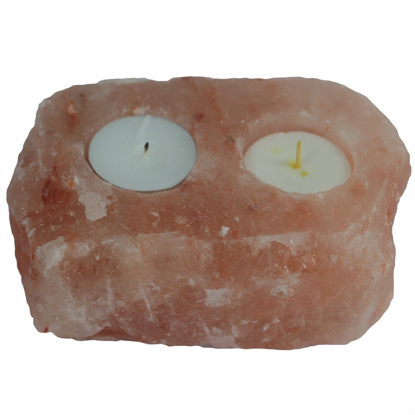 Portavelas de Sal del Himalaya Natural para 2 Velas – 1,3 kg