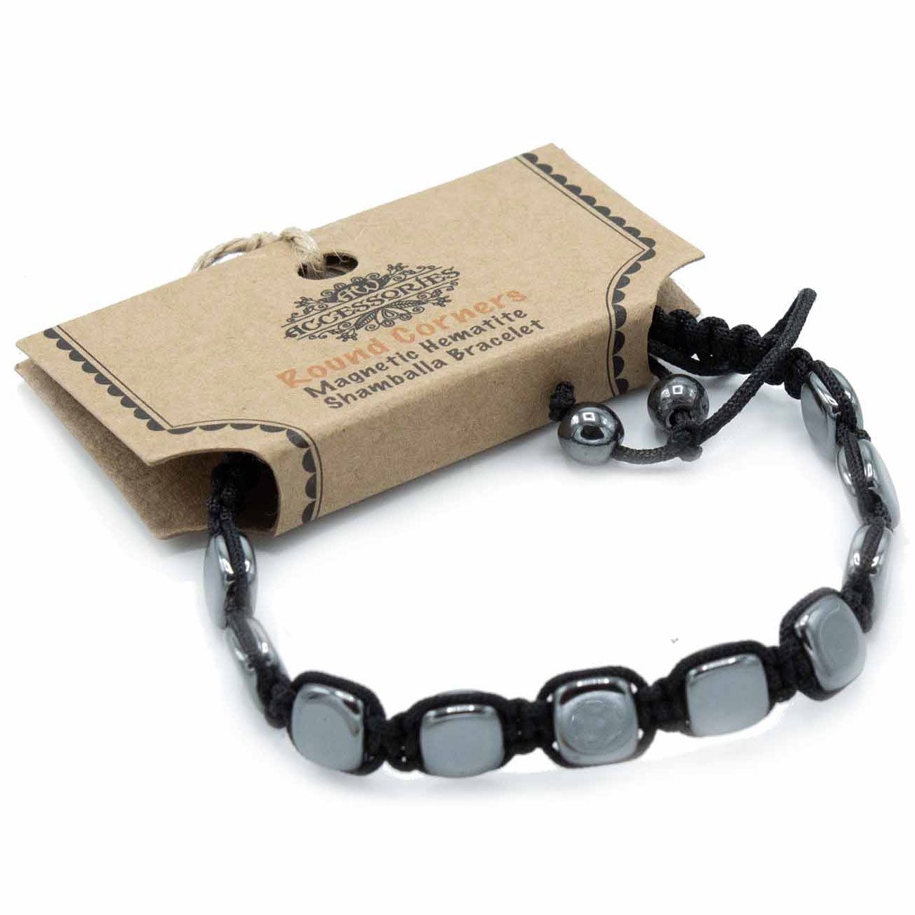 Pulsera Shamballa de Hematita – Esquinas Redondeadas