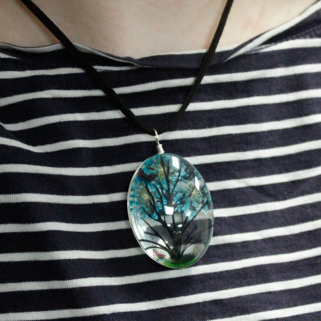 Conjunto Árbol de la Vida Verde – Collar y Pendientes
