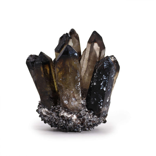 Racimo de cuarzo ahumado natural artesanal (250–300 g aprox.)