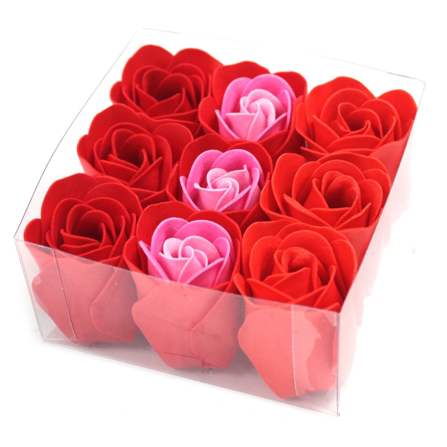 Set de 9 flores de jabón – Rosas rojas