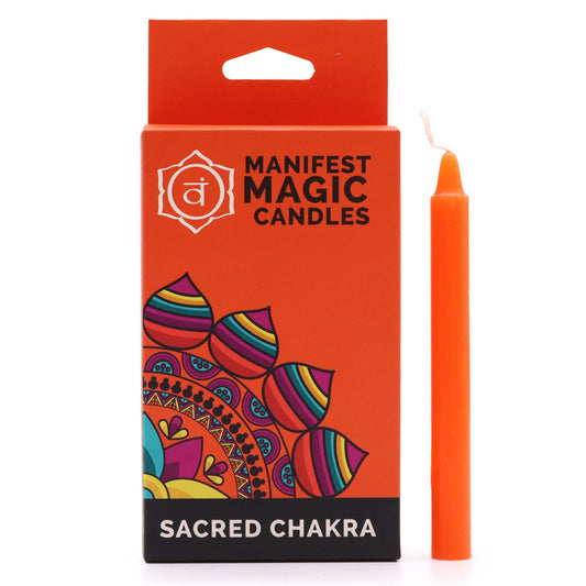 Velas Manifest Naranja de Soja – Pack de 12 | Chakra Sagrado