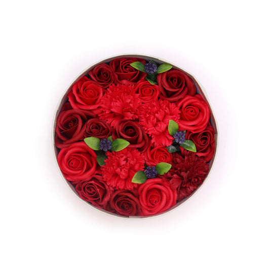 Flores de Jabón Rosas Rojas Clásicas – Caja Redonda