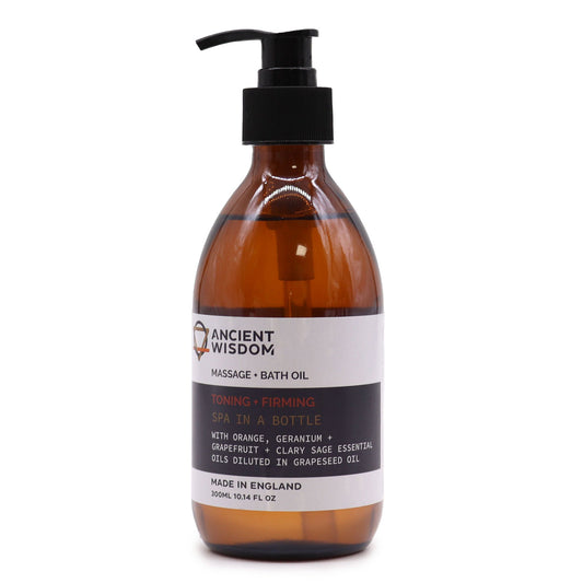Aceite de Masaje y Baño de Aromaterapia – Naranja, Pomelo y Salvia Esclarea 300 ml