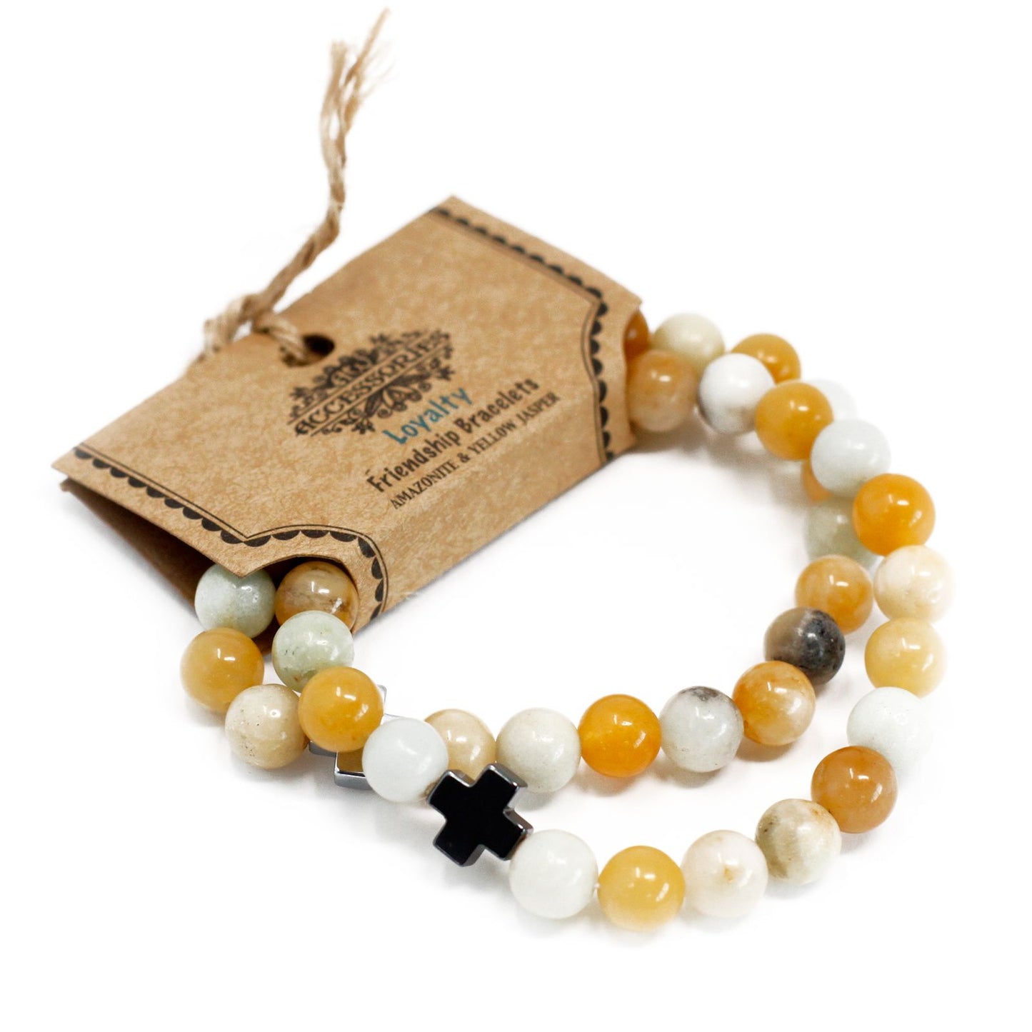 Set de 2 Pulseras de Amazonita y Jaspe Amarillo – Lealtad y Energía Vital