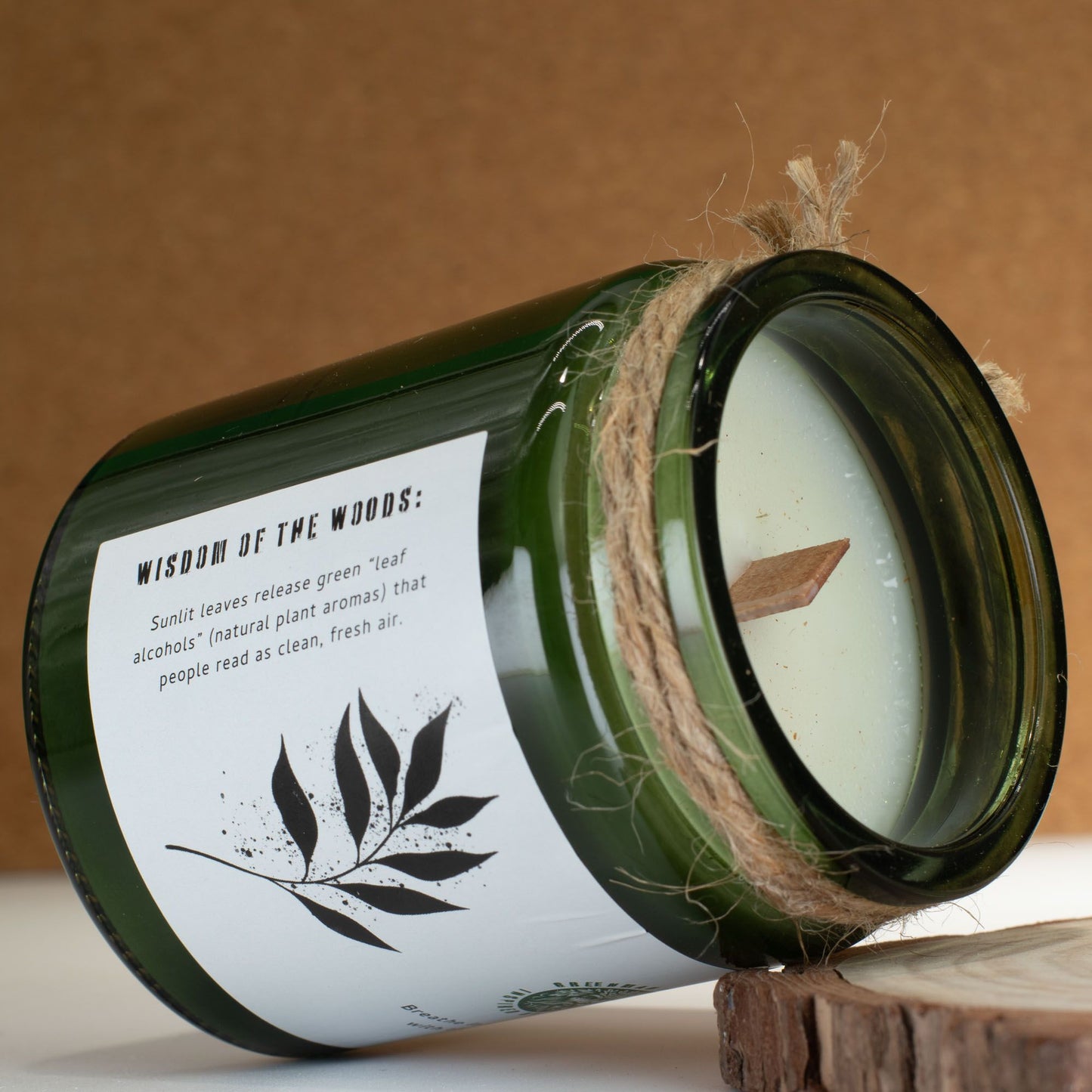 Vela de Soja Woodwick Greenman Hojas y Lino