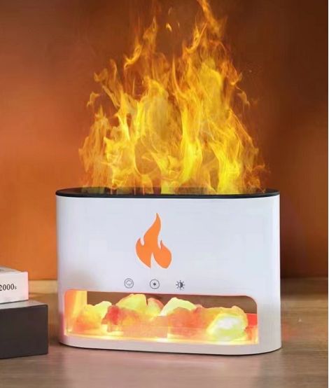 Difusor Blaze con Efecto Llama y Cámara de Sal del Himalaya – USB
