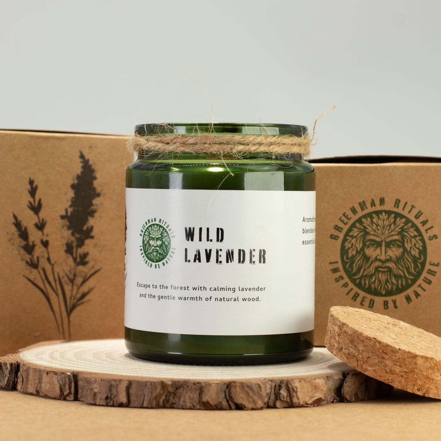 Vela de Soja Woodwick Greenman Lavanda Silvestre