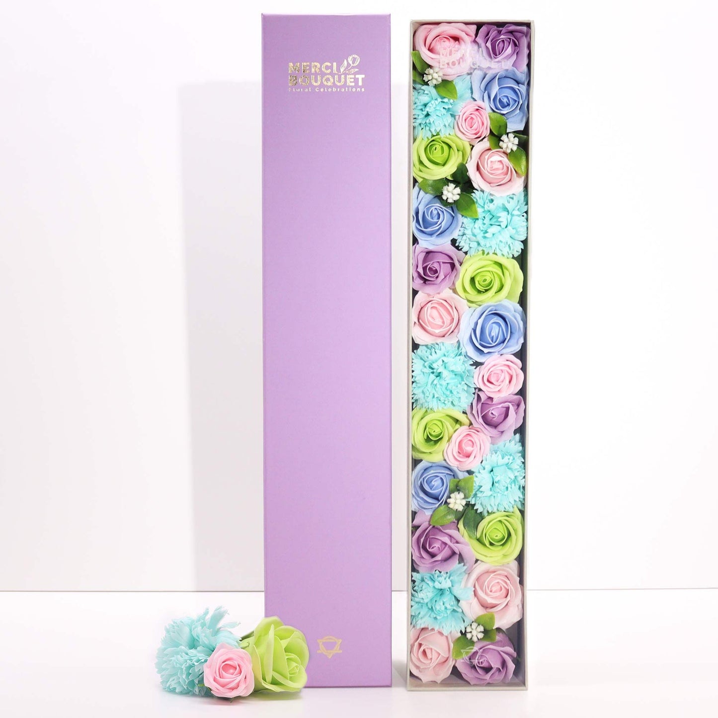Caja Extra Larga Rosas de Jabón Bebé
