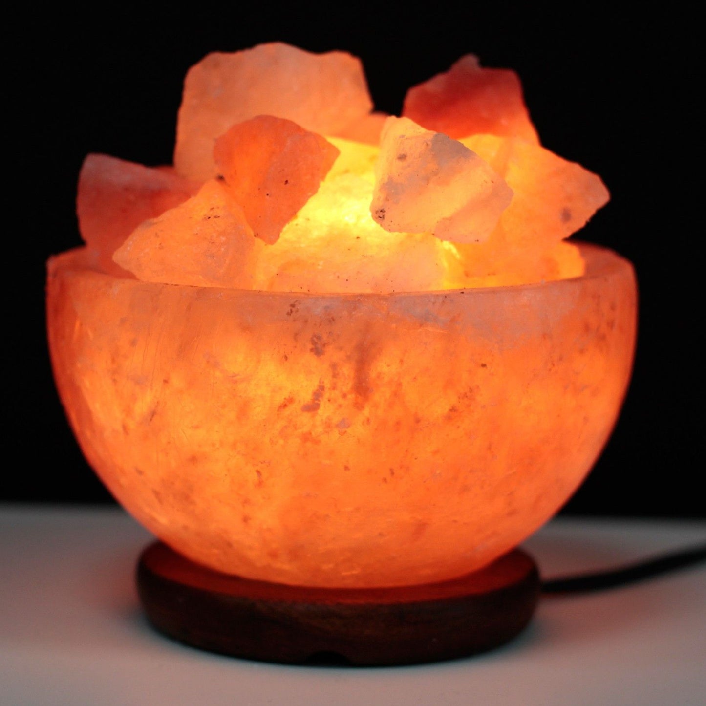 Tazón de sal del Himalaya con trozos naturales – 15 x 9 cm