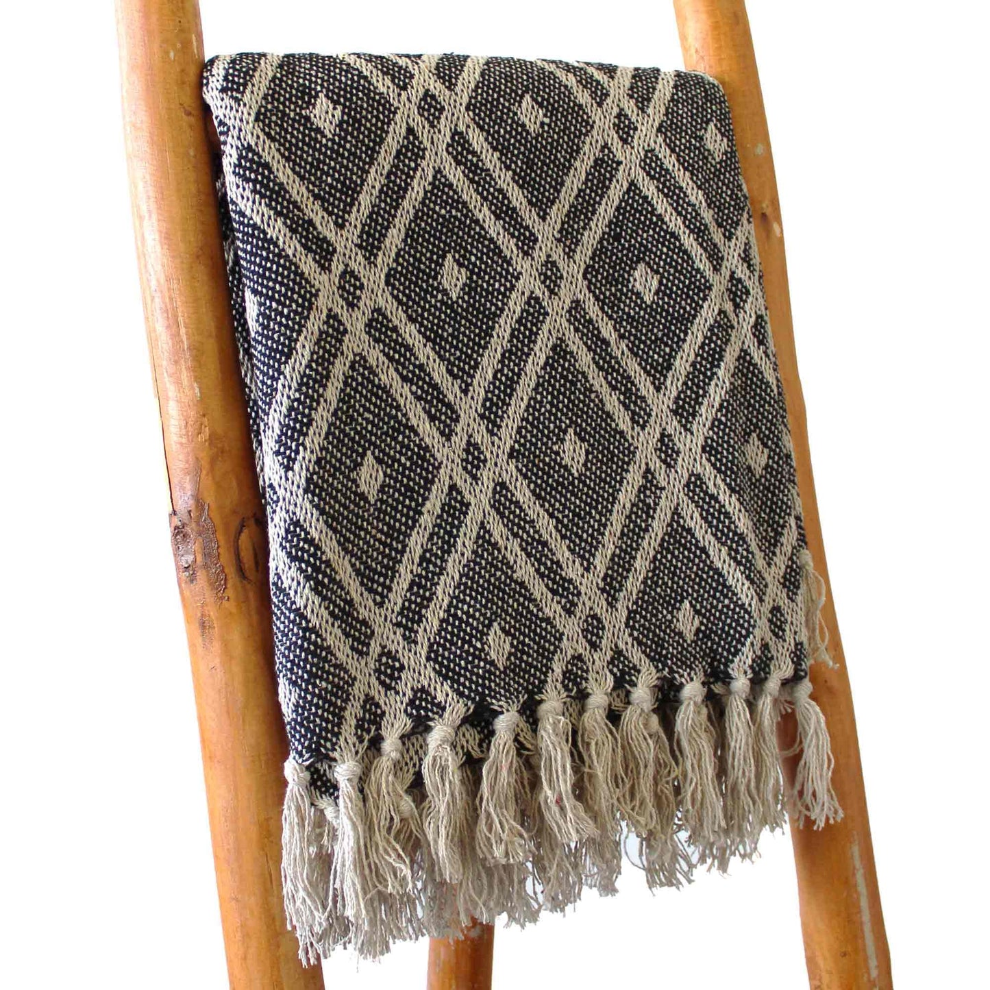 Manta Boho Confort Negro y Beige
