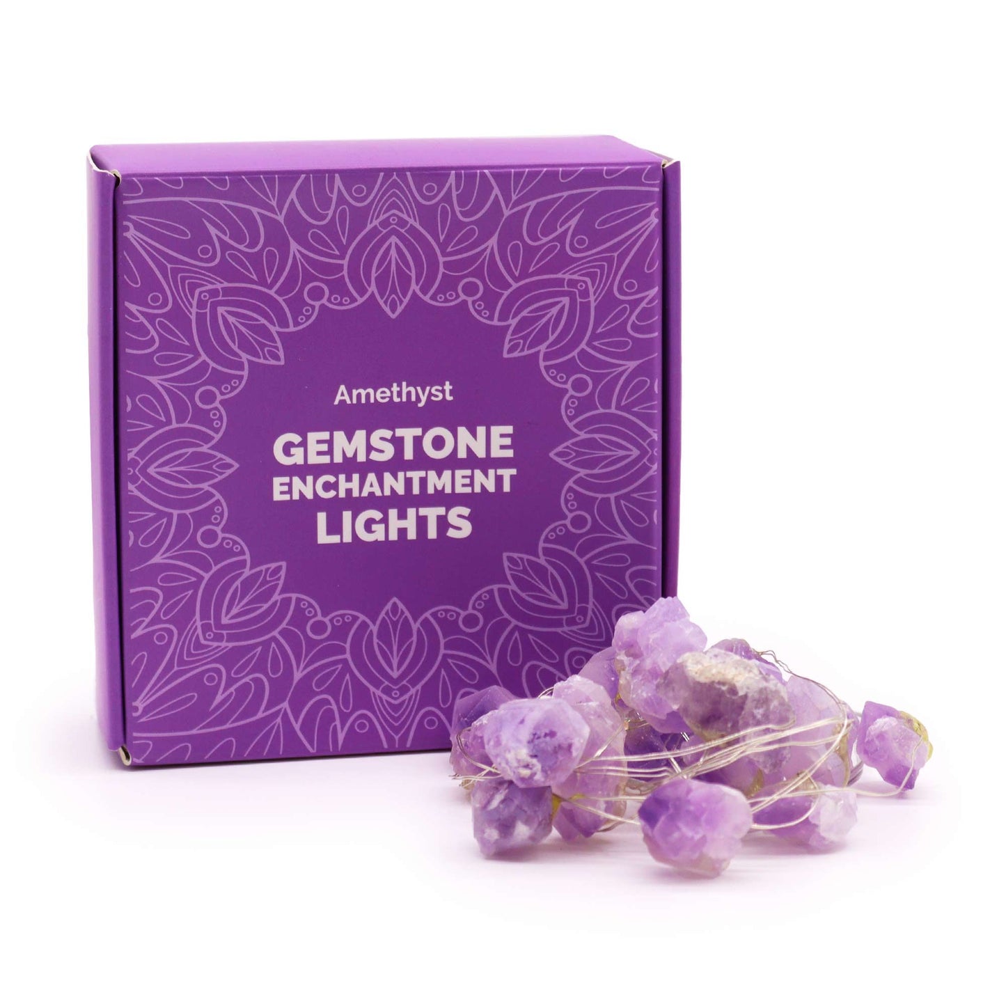 Luces Encantadas con Piedras de Amatista – Decoración con Energía y Color