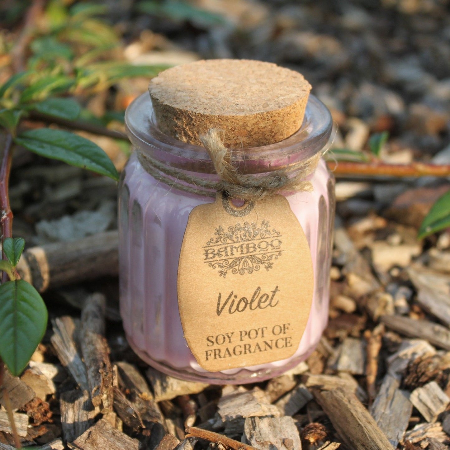 Vela de Cera de Soja en Tarro – Aroma Violeta