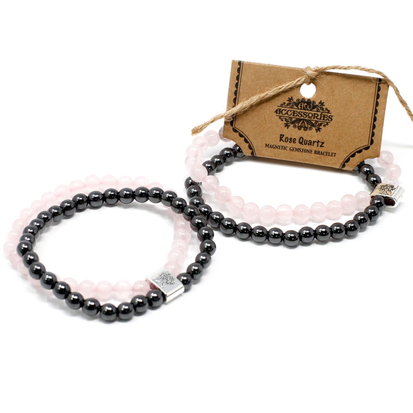 Pulsera Magnética de Piedras Naturales – Cuarzo Rosa