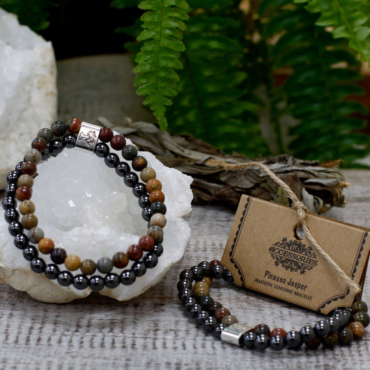 Pulsera de Piedras Magnéticas – Jaspe Picasso