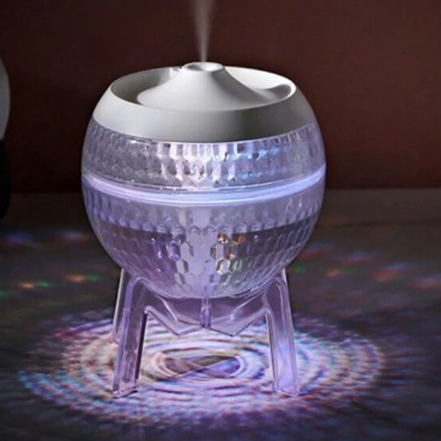 Difusor de Aroma Mundo Transparente USB – Cambio de Color y Luz Ambiental